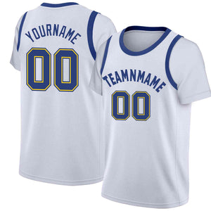 Custom White Royal Classic Tops Casual Fake Sleeve Basketball Jersey