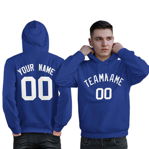 Custom Royal White Classic Style Personalized Sport Pullover Hoodie