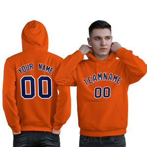 Custom Orange Royal-White Classic Style Personalized Sport Pullover Hoodie