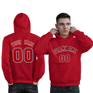 Custom Red Royal-White Classic Style Personalized Sport Pullover Hoodie