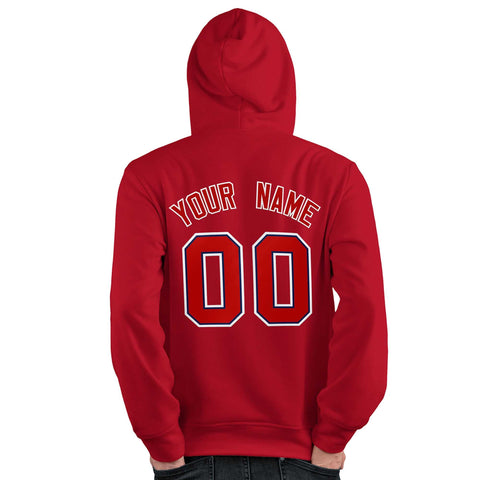 Custom Red Royal-White Classic Style Personalized Sport Pullover Hoodie