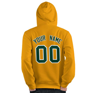 Custom Gold Kelly Green-White Classic Style Personalized Sport Pullover Hoodie