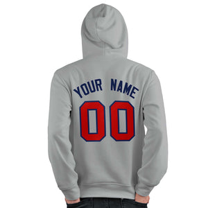 Custom Gray Red-Royal Classic Style Personalized Sport Pullover Hoodie