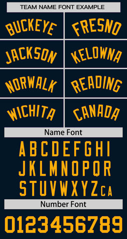 Custom Navy Yellow Thorns Ribbed Classic Style Authentic Baseball Jersey