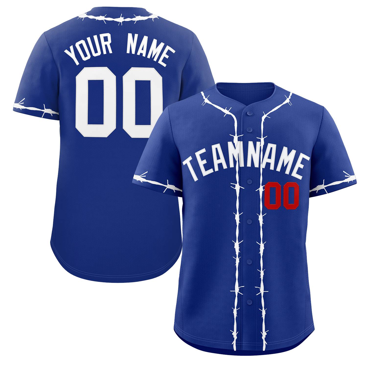 Custom Royal White Thorns Ribbed Classic Style Authentic Baseball Jersey