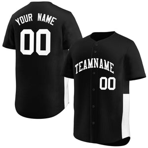 Custom Black White Personalized Side Two-Tone Design Authentic Baseball Jersey