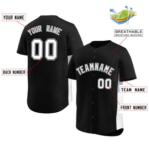 Custom Black White-Gray Personalized Side Two-Tone Design Authentic Baseball Jersey