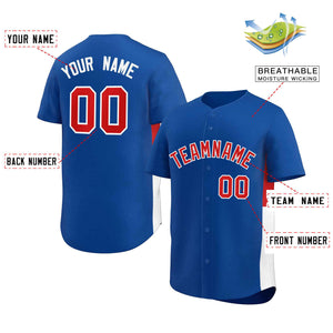 Custom Royal Red-White Personalized Side Two-Tone Design Authentic Baseball Jersey