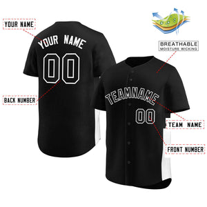 Custom Black White Personalized Side Two-Tone Design Authentic Baseball Jersey