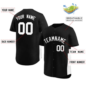 Custom Black White Personalized Side Two-Tone Design Authentic Baseball Jersey