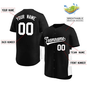 Custom Black White Personalized Side Two-Tone Design Authentic Baseball Jersey