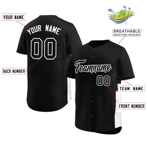 Custom Black White Personalized Side Two-Tone Design Authentic Baseball Jersey