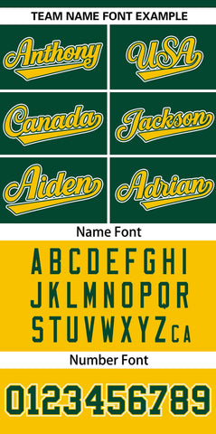 Custom Green Gold Color Block Personalized Skull Pattern Authentic Baseball Jersey