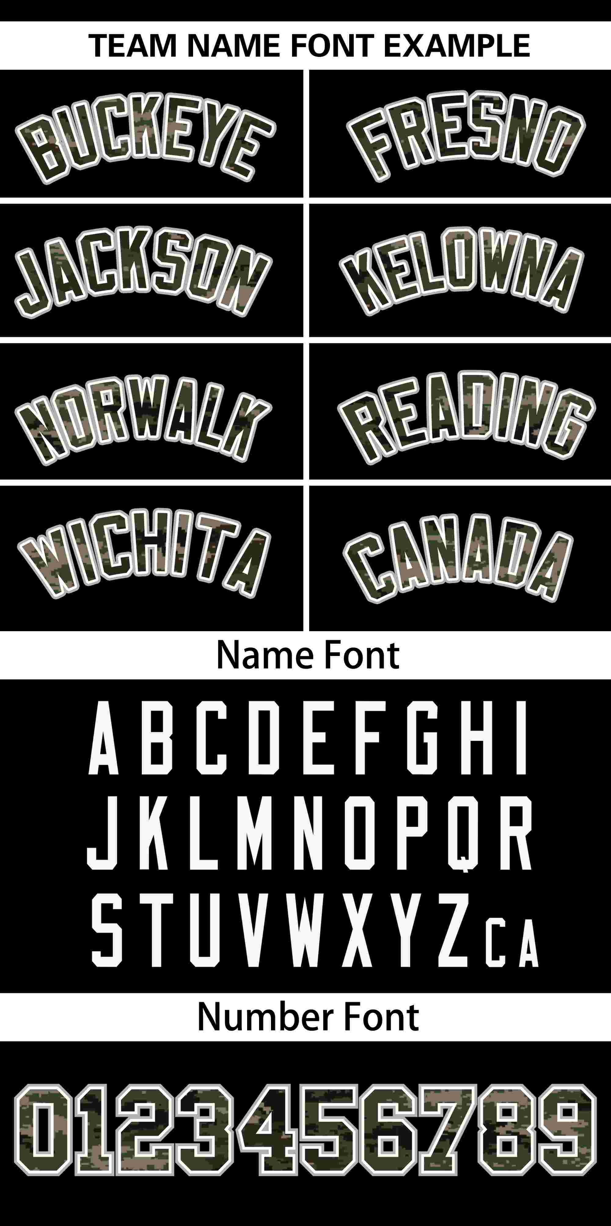 Custom Black Personalized Camo Font Authentic Baseball Jersey
