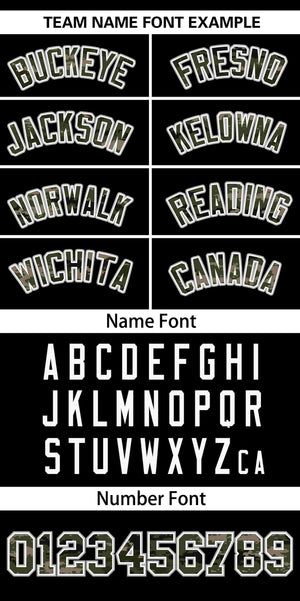 Custom Black Personalized Camo Font Authentic Baseball Jersey