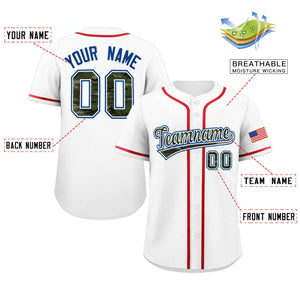 Custom White Personalized Camo Font Authentic Baseball Jersey