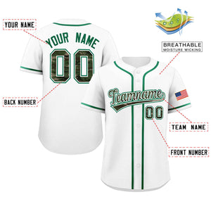 Custom White Personalized Camo Font Authentic Baseball Jersey