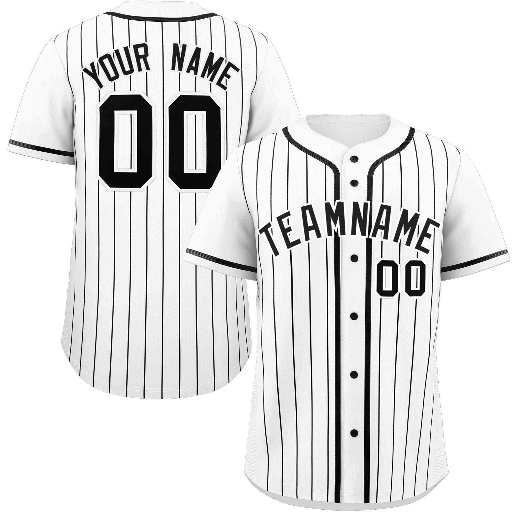 Custom White Black Stripe Fashion Raglan Sleeves Authentic Baseball Jersey