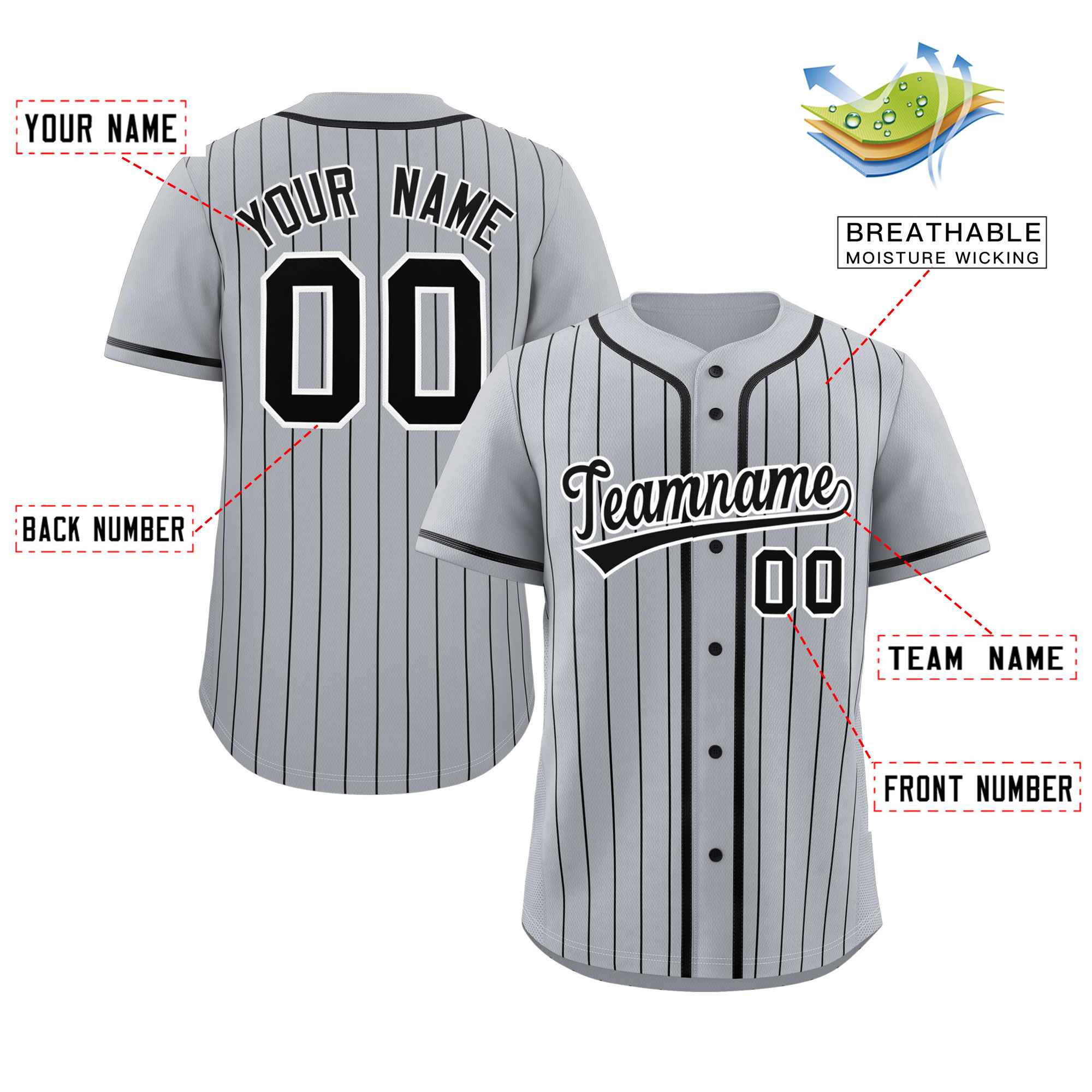 Custom Gray Black Stripe Fashion Raglan Sleeves Authentic Baseball Jersey