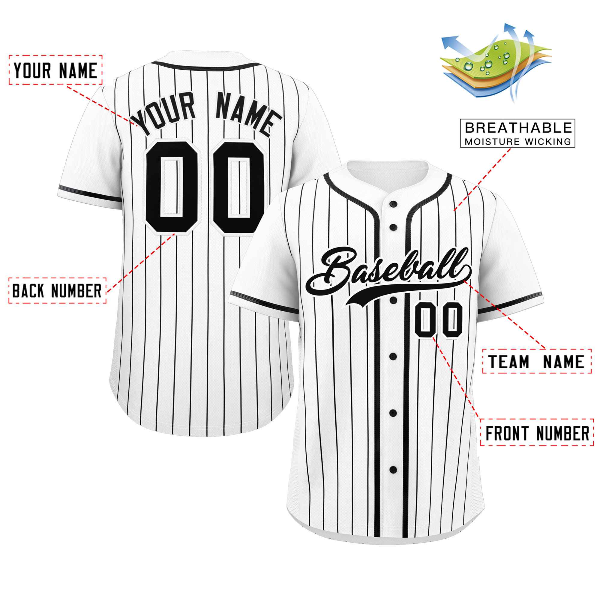 Custom White Black Stripe Fashion Raglan Sleeves Authentic Baseball Jersey