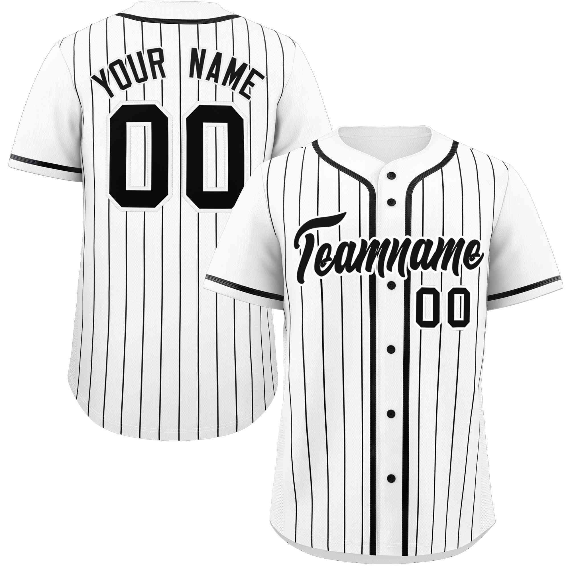 Custom White Black Stripe Fashion Raglan Sleeves Authentic Baseball Jersey