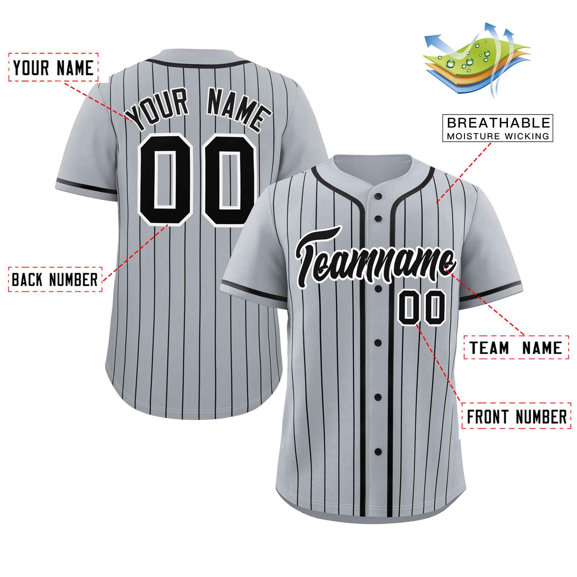 Custom Gray Black Stripe Fashion Raglan Sleeves Authentic Baseball Jersey