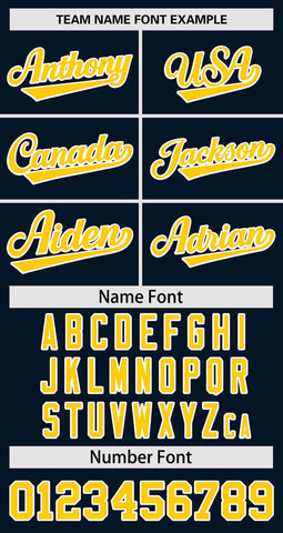 Custom Navy Gold Personalized Gradient Side Design Authentic Baseball Jersey