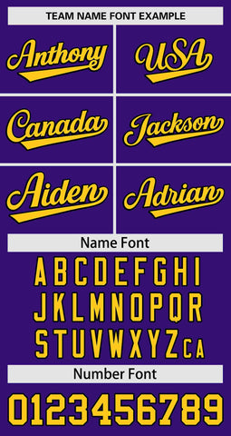 Custom Purple Gold Personalized Gradient Side Design Authentic Baseball Jersey