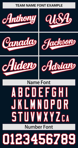 Custom Navy Red Personalized Gradient Side Design Authentic Baseball Jersey
