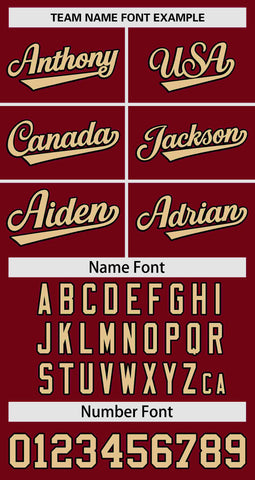 Custom Crimson Khaki Personalized Gradient Side Design Authentic Baseball Jersey