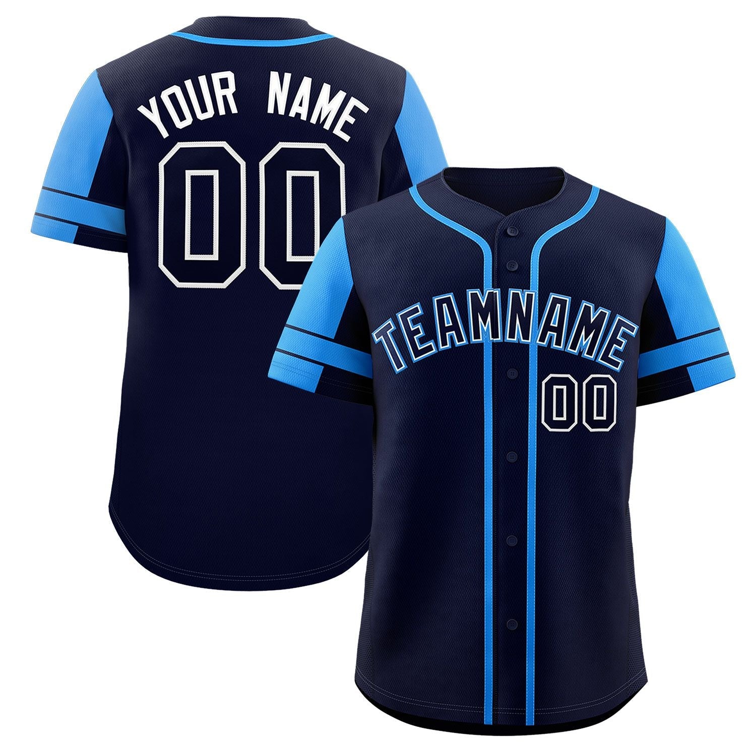 Custom Navy Royal Personalized Raglan Sleeves Authentic Baseball Jersey