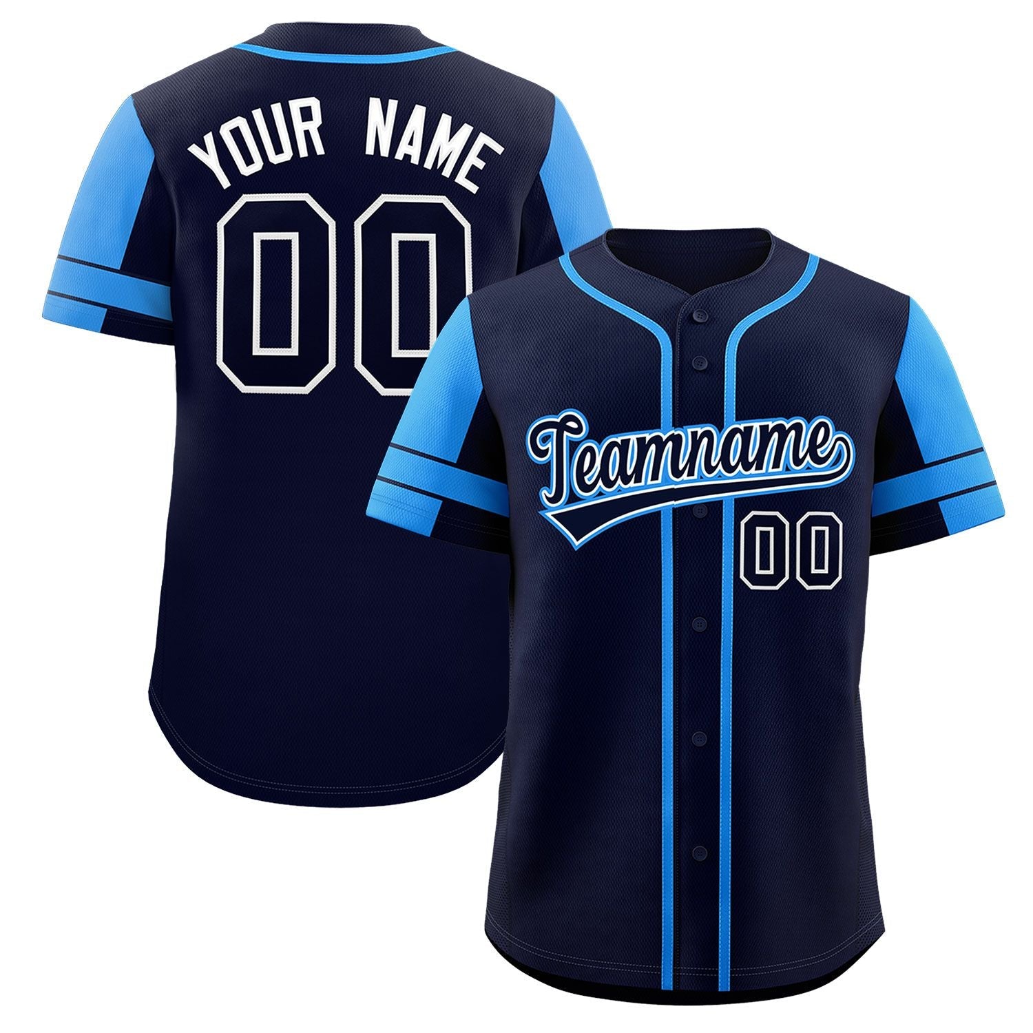 Custom Navy Royal Personalized Raglan Sleeves Authentic Baseball Jersey