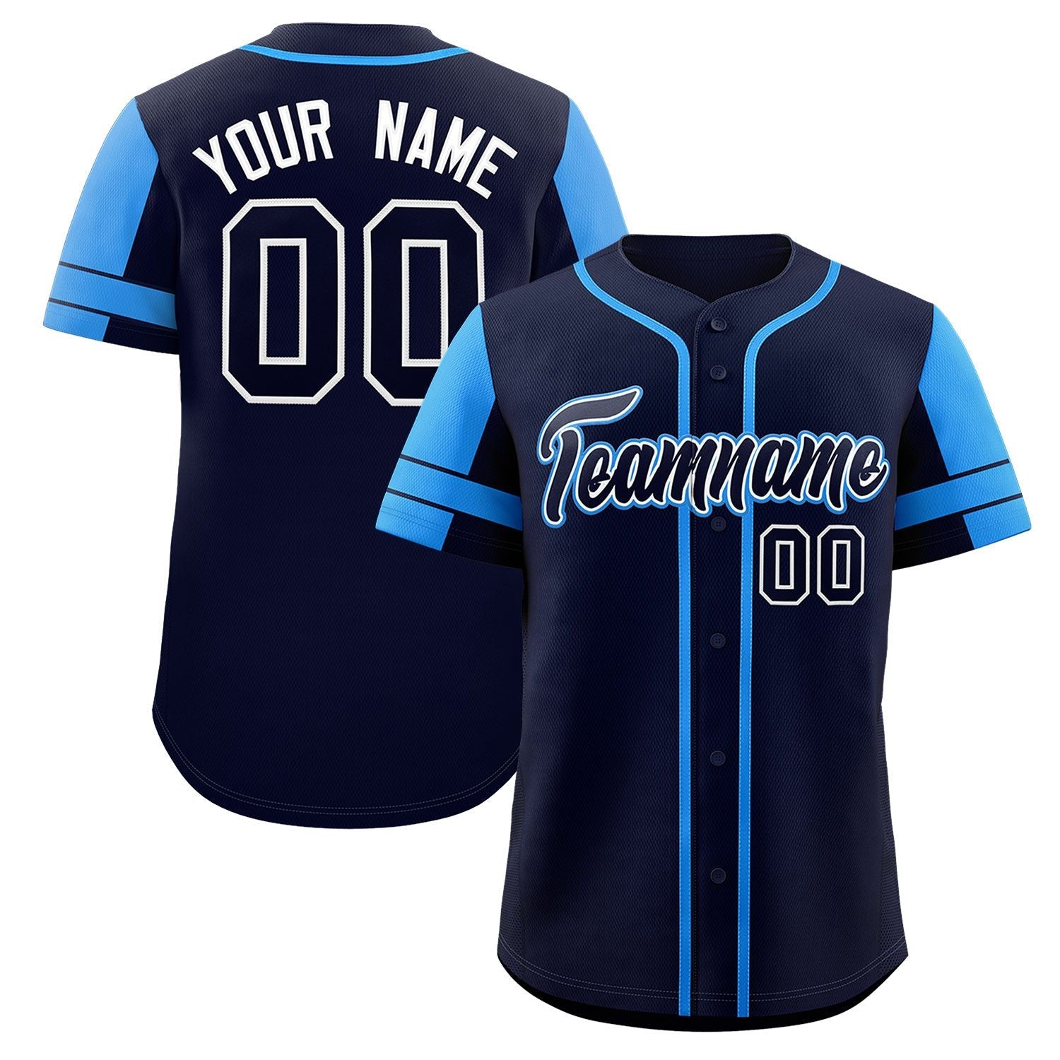 Custom Navy Royal Personalized Raglan Sleeves Authentic Baseball Jersey