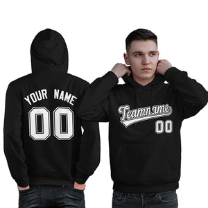 Custom Black White-Gray Classic Style Personalized Sport Pullover Hoodie