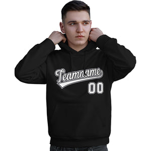 Custom Black White-Gray Classic Style Personalized Sport Pullover Hoodie