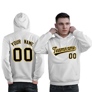 Custom White Gold-Black Classic Style Personalized Sport Pullover Hoodie