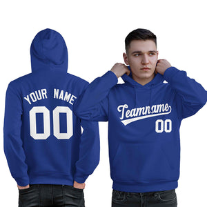 Custom Royal White Classic Style Personalized Sport Pullover Hoodie