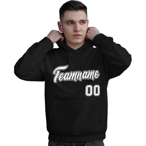 Custom Black White-Gray Classic Style Personalized Sport Pullover Hoodie