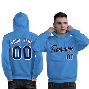 Custom Light Blue Royal-White Classic Style Personalized Sport Pullover Hoodie