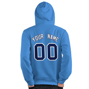 Custom Light Blue Royal-White Classic Style Personalized Sport Pullover Hoodie