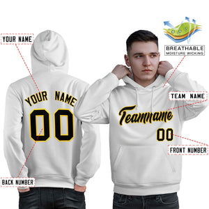 Custom White Gold-Black Classic Style Personalized Sport Pullover Hoodie