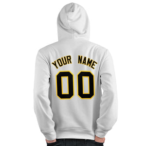 Custom White Gold-Black Classic Style Personalized Sport Pullover Hoodie