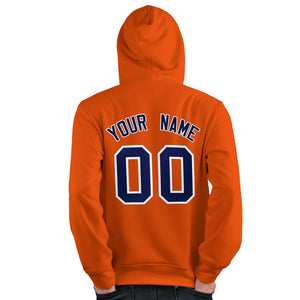 Custom Orange Royal-White Classic Style Personalized Sport Pullover Hoodie