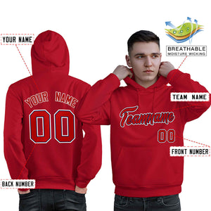 Custom Red Royal-White Classic Style Personalized Sport Pullover Hoodie