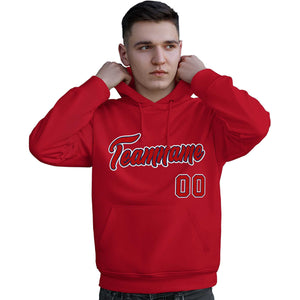 Custom Red Royal-White Classic Style Personalized Sport Pullover Hoodie