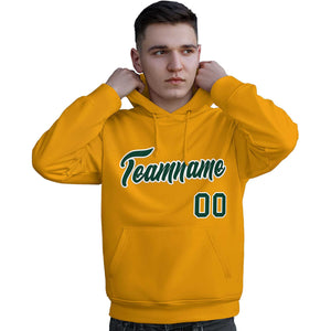 Custom Gold Kelly Green-White Classic Style Personalized Sport Pullover Hoodie