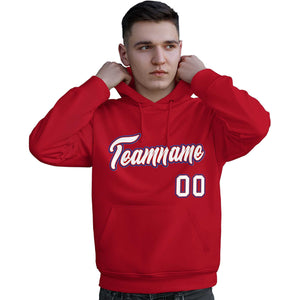 Custom Red White-Royal Classic Style Personalized Sport Pullover Hoodie