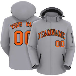 Custom Gray Orange-Black Classic Style Waterproof Jacket