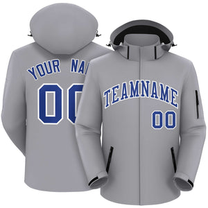 Custom Gray Royal-White Classic Style Waterproof Jacket