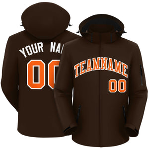 Custom Brown Orange-White Classic Style Waterproof Jacket